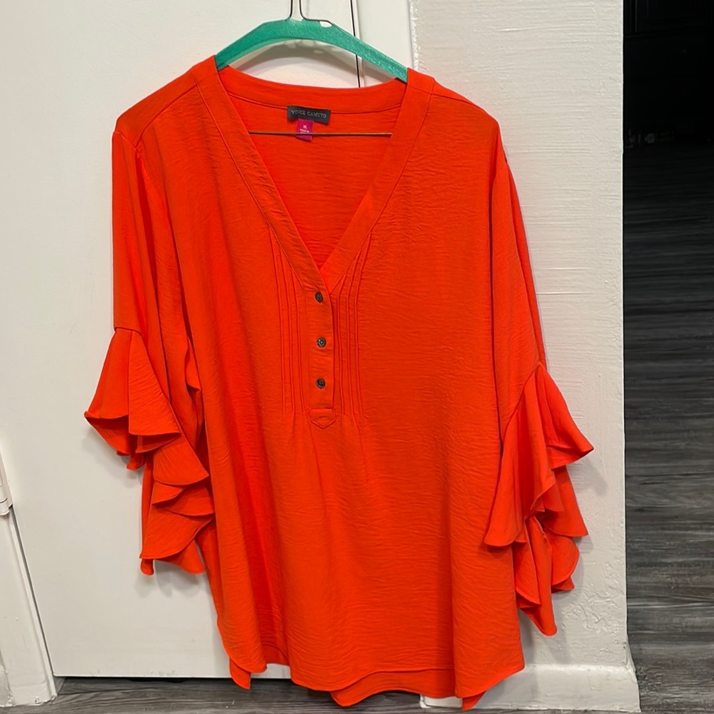 Vince Camino ruffled sleeve blouse